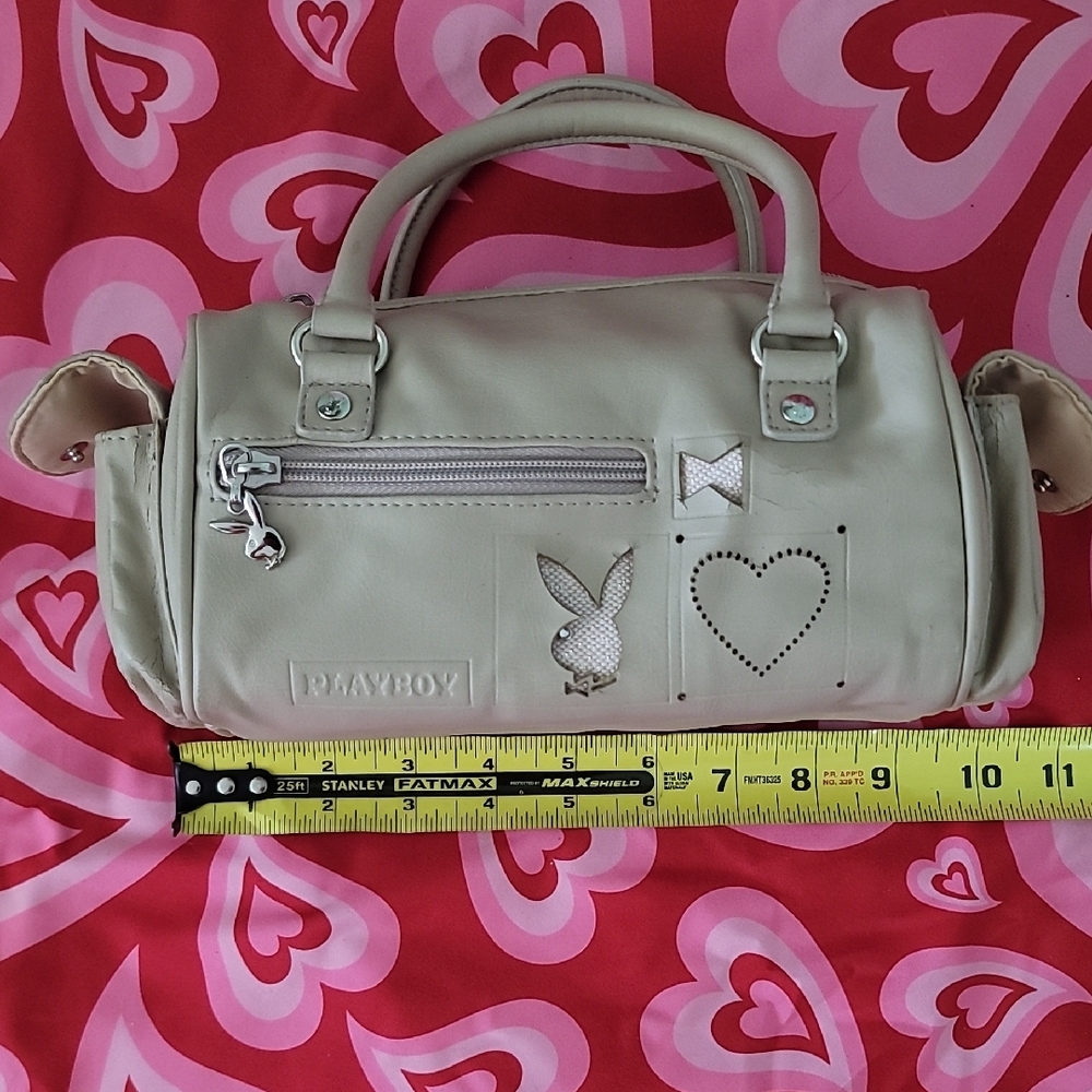 Playboy Cream Handbag with Heart and Bunny Design